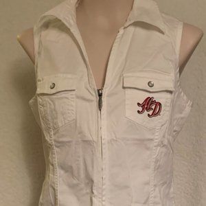 Women's white sleeveless Harley-Davidson Size M